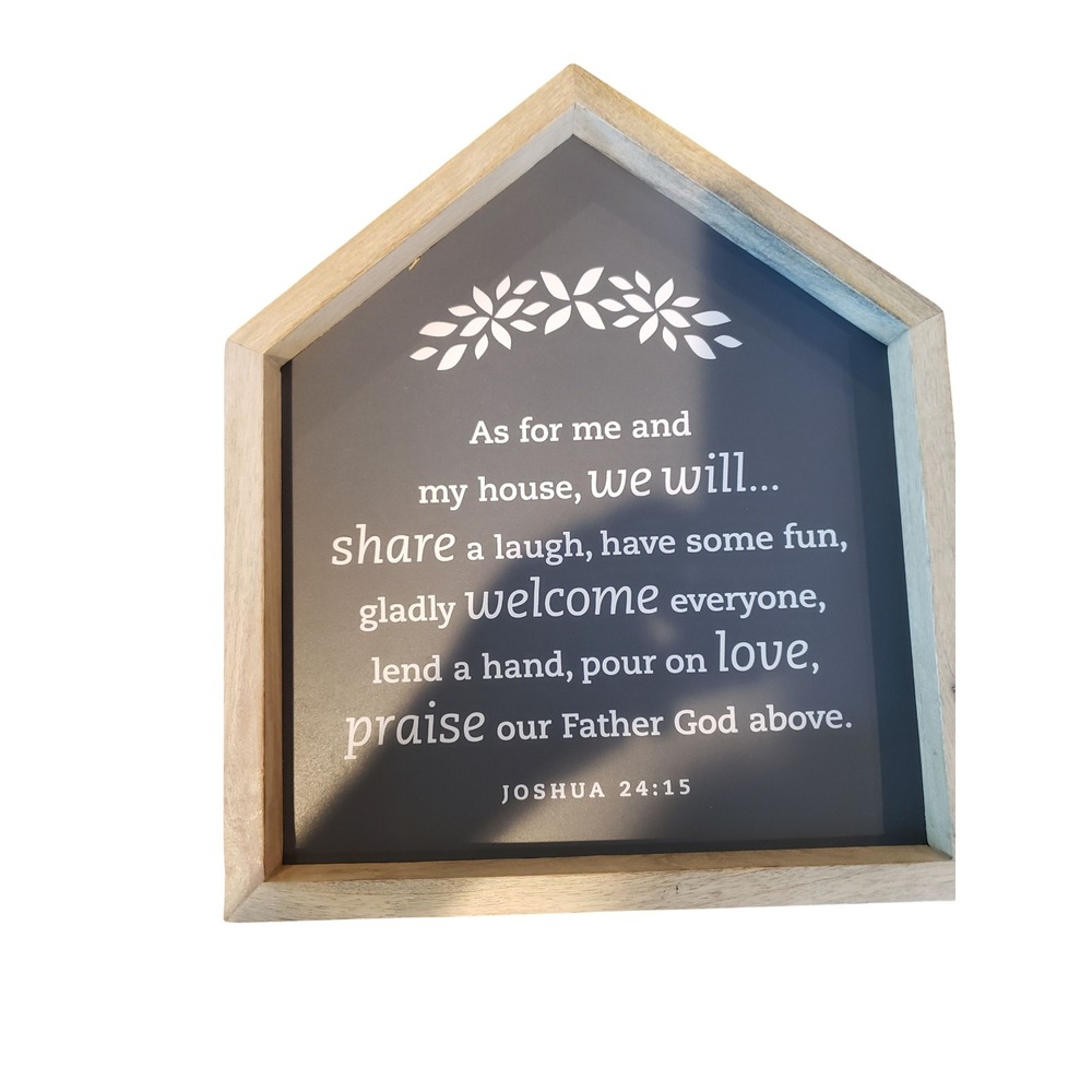 Mary & Martha Joshua 24:15 Me and My House Welcome Sign Wood House Wall Decor